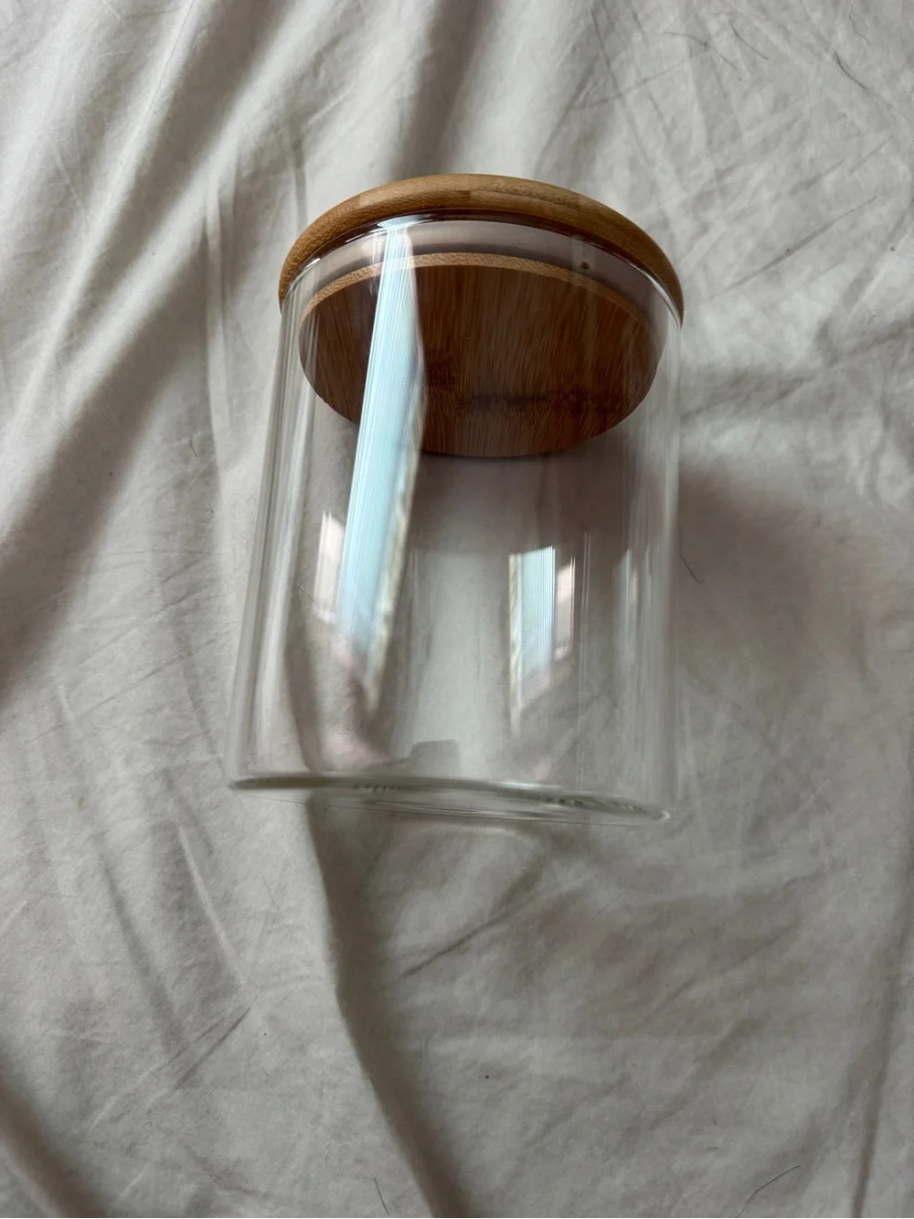 Glass Food Storage Container with Bamboo Lid 27 Ounces